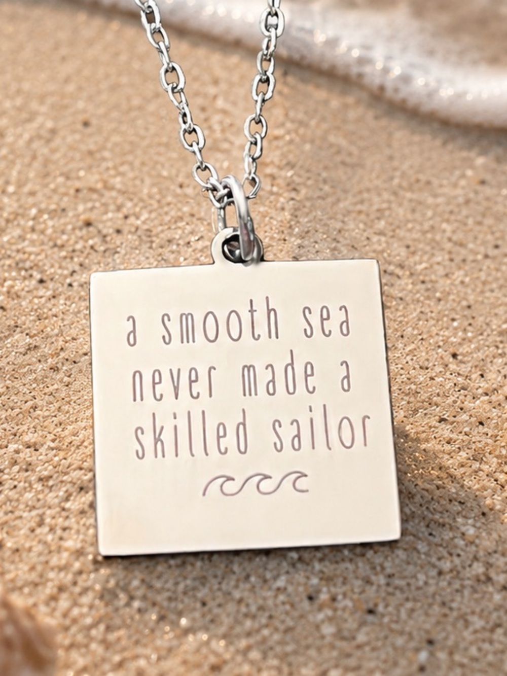 Plunder Inspirational Quote Pendant Necklace Hypoallergenic Silver Tone